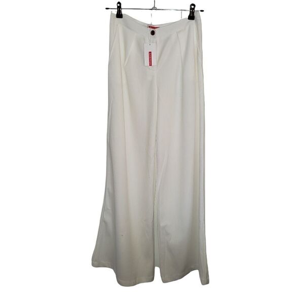Ambition Cream Bell Flare Bottom High Rise Rayon Pants - Picture 1 of 11